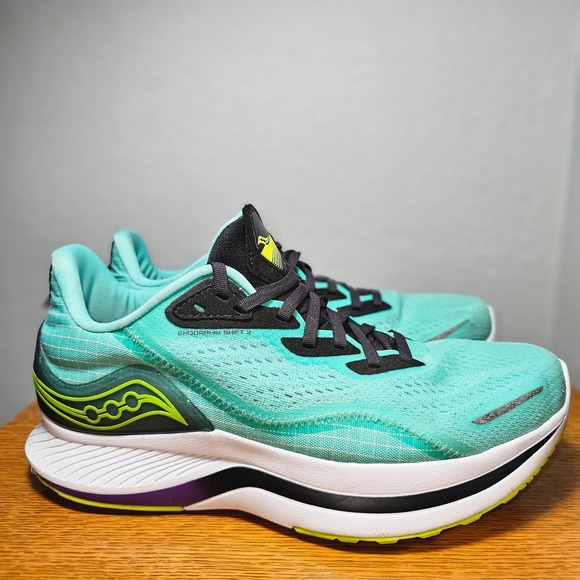Saucony Women's Core Endorphin Shift 2 Running Shoe Cool Mint/Acid - Picture 1 of 9